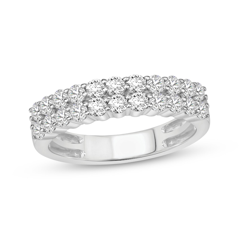 Main Image 1 of Adore Diamond Two-Row Anniversary Ring 1 ct tw 10K White Gold
