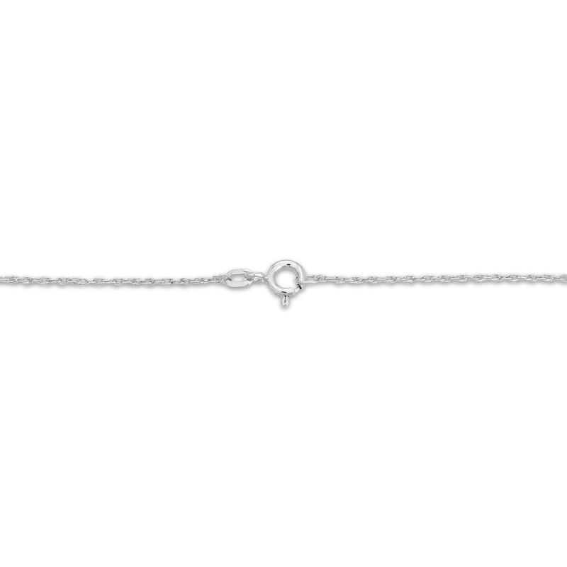 Main Image 4 of Amethyst & White Lab-Created Sapphire Cursive "Love" Necklace Sterling Silver 18"