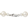 Thumbnail Image 2 of Cultured Pearl & Diamond-Cut Bead Bracelet Sterling Silver 7.5"