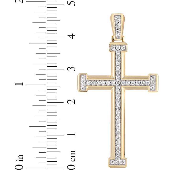 Main Image 3 of Diamond Cross Charm 1 ct tw 10K Yellow Gold