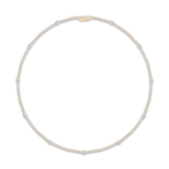 KAY Lab-Grown Diamonds Tennis Station Necklace 12 ct tw 14K Yellow Gold 18.25"