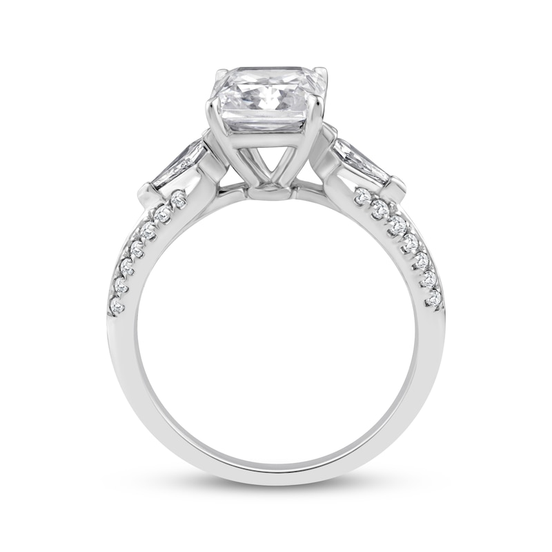 Main Image 3 of Memories Moments Magic Radiant & Kite-Cut Lab-Grown Diamond Three-Stone Engagement Ring 2-3/8 ct tw 14K White Gold