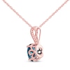 Thumbnail Image 3 of Oval-Cut London Blue Topaz & Diamond Drop Necklace 1/20 ct tw 10K Rose Gold 18"