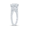 Thumbnail Image 2 of Memories Moments Magic Round & Cadillac-Cut Lab-Grown Diamond Engagement Ring 4-5/8 ct tw 14K White Gold
