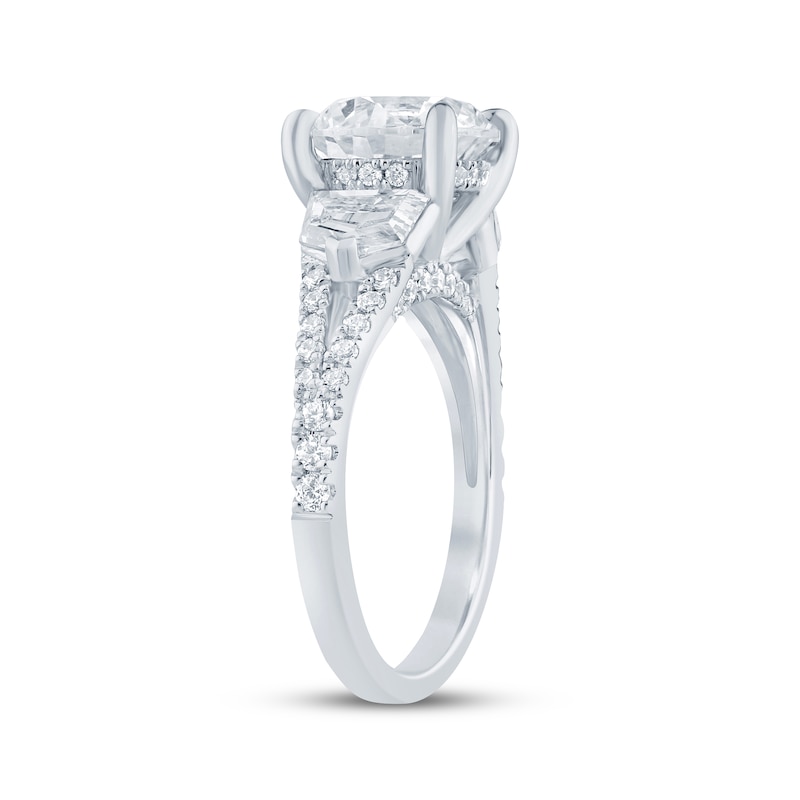 Main Image 2 of Memories Moments Magic Round & Cadillac-Cut Lab-Grown Diamond Engagement Ring 4-5/8 ct tw 14K White Gold