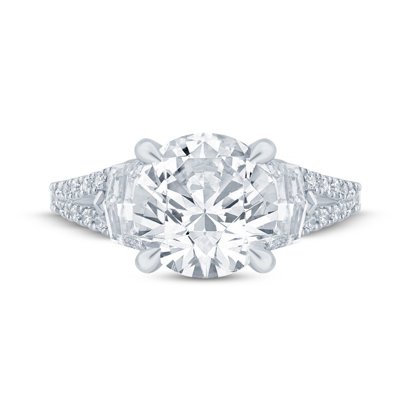 Main Image 3 of Memories Moments Magic Round & Cadillac-Cut Lab-Grown Diamond Engagement Ring 4-5/8 ct tw 14K White Gold