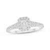 Thumbnail Image 1 of Adore Princess-Cut Diamond Halo Engagement Ring 1/2 ct tw 10K White Gold
