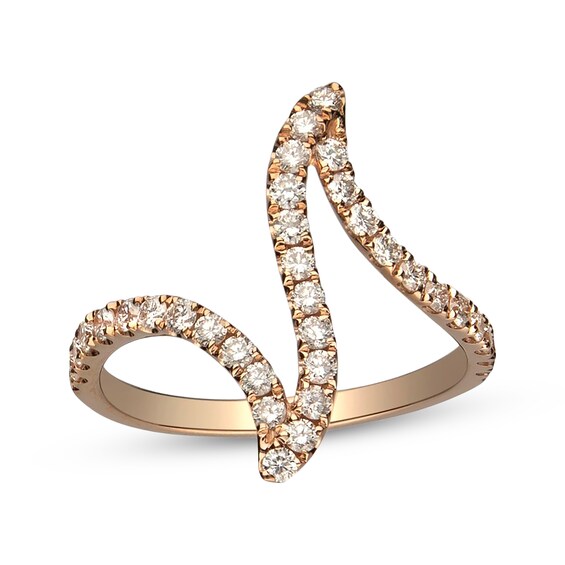 Diamond Wave Fashion Ring 5/8 ct tw 10K Rose Gold