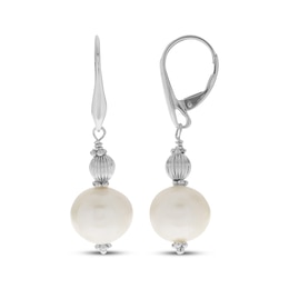 Cultured Pearl & Bead Drop Earrings Sterling Silver