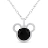 Thumbnail Image 1 of Disney Treasures Mickey Mouse Black Onyx & Diamond Necklace 1/8 ct tw Sterling Silver 18"