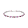Thumbnail Image 1 of Heart-Shaped Lab-Created Ruby & Pink Lab-Created Sapphire Bracelet Sterling Silver 7.25"