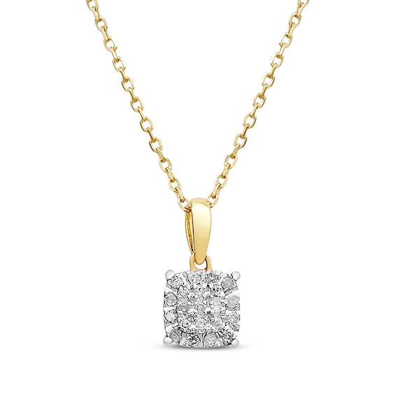 Diamond Necklace 1/10 ct tw 10K Yellow Gold 18"