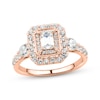 Thumbnail Image 1 of Adore Emerald-Cut Diamond Halo Engagement Ring 1-1/4 ct tw 14K Rose Gold