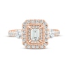 Thumbnail Image 3 of Adore Emerald-Cut Diamond Halo Engagement Ring 1-1/4 ct tw 14K Rose Gold