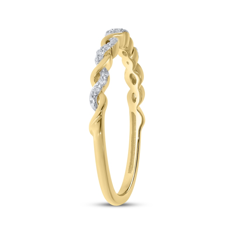 Main Image 2 of Adore Diamond Twist Anniversary Band 1/10 ct tw 10K Yellow Gold