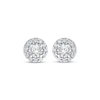 Thumbnail Image 2 of Diamond Halo Stud Earrings 1 ct tw 10K White Gold