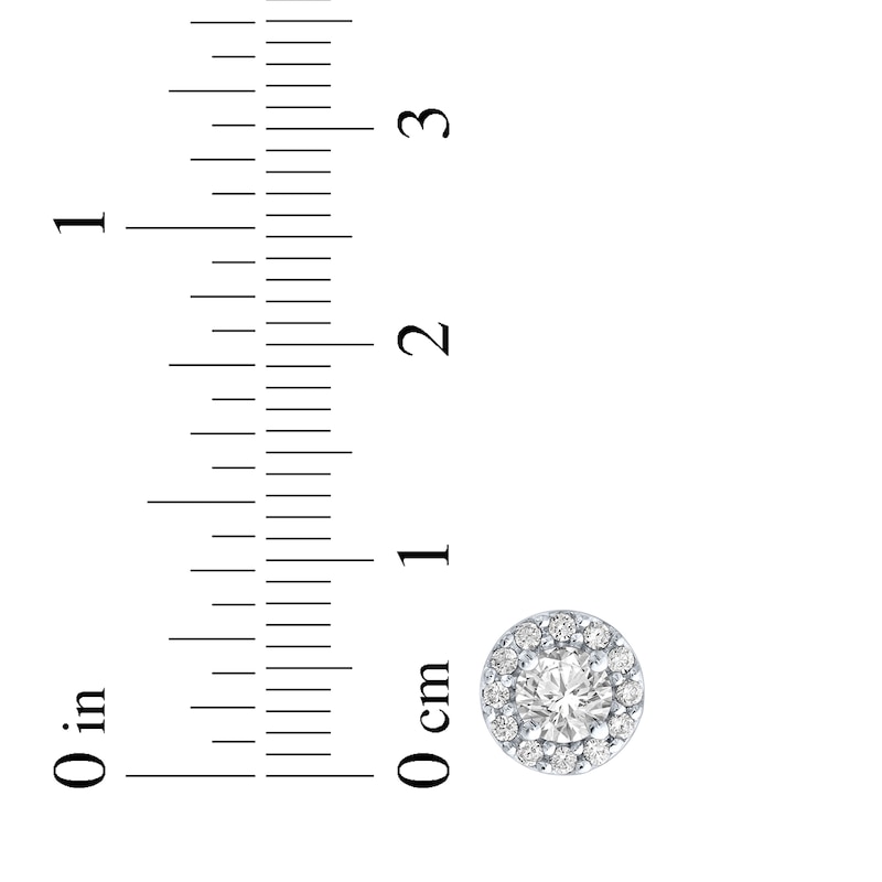 Main Image 5 of Diamond Halo Stud Earrings 1 ct tw 10K White Gold