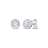 Thumbnail Image 1 of Diamond Halo Stud Earrings 1/2 ct tw 10K White Gold