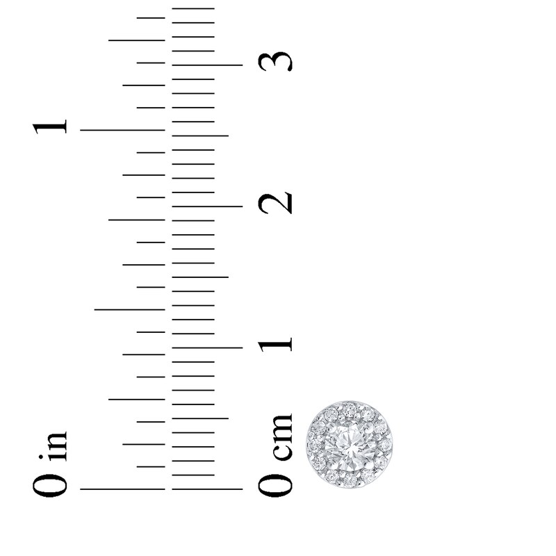 Main Image 5 of Diamond Halo Stud Earrings 1/2 ct tw 10K White Gold