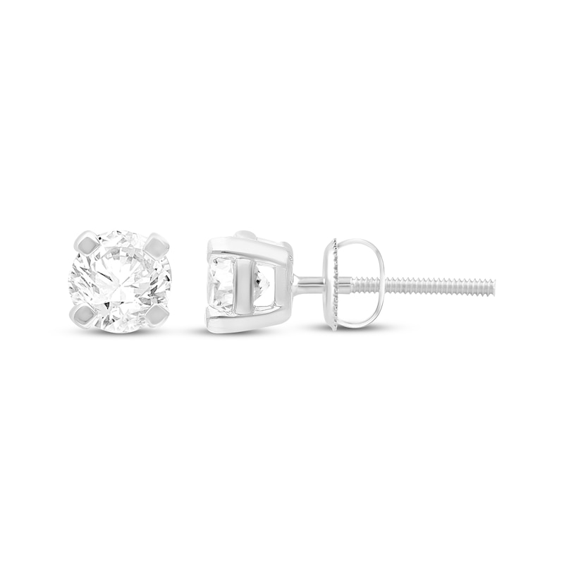 Main Image 1 of KAY Lab-Grown Diamonds Round-Cut Solitaire Stud Earrings 1-3/8 ct tw 10K White Gold (F/SI2)