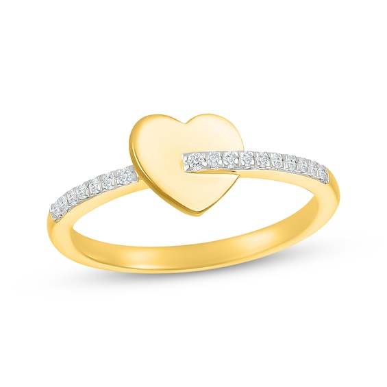 Diamond Heart Ring 1/10 ct tw 10K Yellow Gold