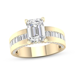 Adore Lab-Grown Diamonds Certified Emerald-Cut Hidden Halo Engagement Ring 3-1/3 ct tw 14K Yellow Gold