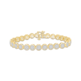 KAY Lab-Grown Diamonds Multi-Stone Circle Bracelet 3 ct tw 24K Yellow Gold Vermeil Sterling Silver 7"