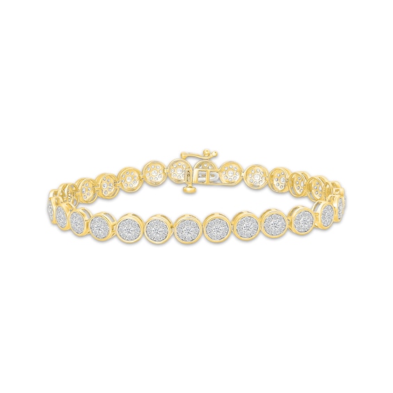 KAY Lab-Grown Diamonds Multi-Stone Circle Bracelet 3 ct tw 24K Yellow Gold Vermeil Sterling Silver 7"