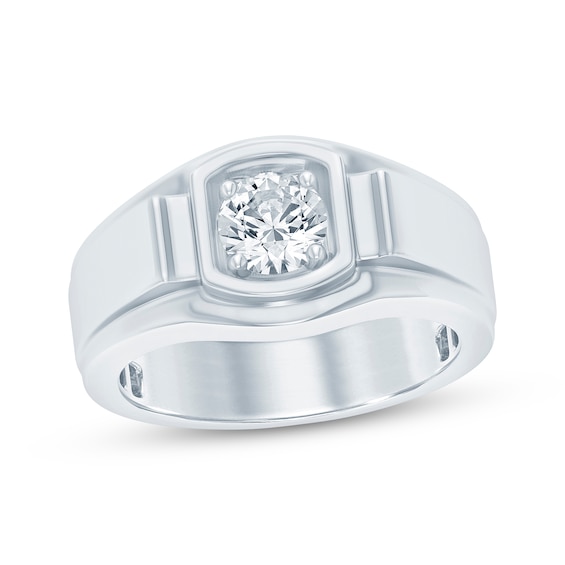 KAY Lab-Grown Diamonds Men's Solitaire Ring 1 ct tw 14K White Gold (F/VS2)
