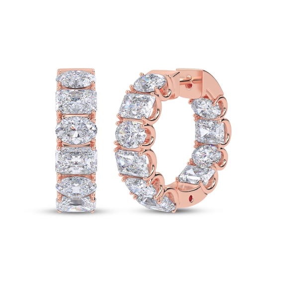 KAY Lab-Grown Diamonds Oval & Radiant-Cut Inside-Out Hoop Earrings 10 ct tw 14K Rose Gold