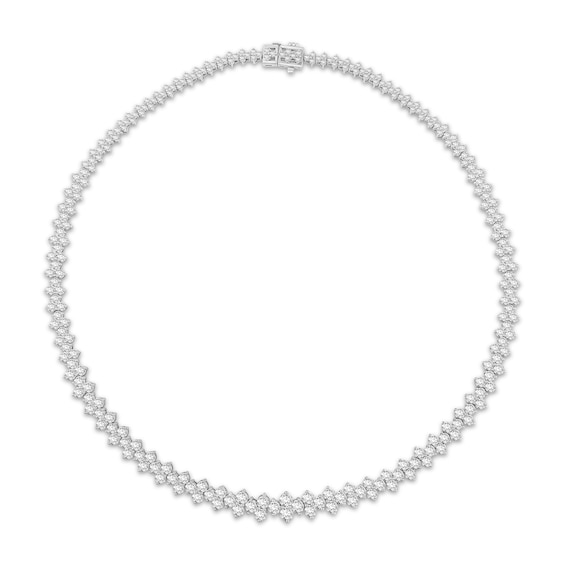 KAY Lab-Grown Diamonds Certified Stacked Riviera Necklace 25 ct tw 14K White Gold 18"