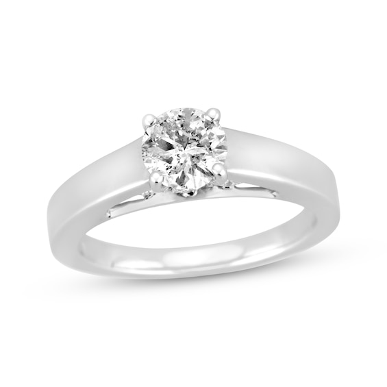 Adore Round-Cut Diamond Solitaire Plus Engagement Ring 1 ct tw 10K White Gold (I/I2)