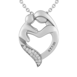 1/20 Ct. tw Diamond Mother and Child Necklace