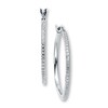 Thumbnail Image 1 of Hoop Earrings Diamond Accents Sterling Silver