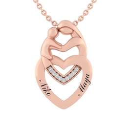Mother & Child Double Heart Necklace (2 Lines)