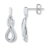 Thumbnail Image 0 of Diamond Infinity Earrings 1/5 ct tw Round-cut 10K White Gold