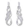 Diamond Earrings 1/10 ct tw Round-cut 10K White Gold