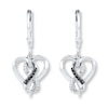 Thumbnail Image 1 of Diamond Heart Earrings 1/15 ct tw Black & White Sterling Silver