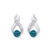 Diamond Earrings 1/5 ct tw Blue/White 10K White Gold