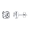 Thumbnail Image 1 of Diamond Earrings 1/4 ct tw Princess-cut 10K White Gold