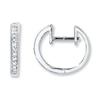 Thumbnail Image 1 of Diamond Hoop Earrings 1/6 ct tw Round-cut Sterling Silver