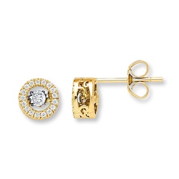 Unstoppable Love 1/6 ct tw Earrings 10K Yellow Gold