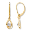 Thumbnail Image 1 of Diamond Teardrop Earrings 1/10 ct tw Round-cut 10K Yellow Gold