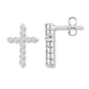 Thumbnail Image 0 of Cross Earrings 1/3 ct tw Diamonds 10K White Gold