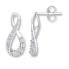 Thumbnail Image 1 of Infinity Symbol Earrings 1/15 ct tw Diamonds Sterling Silver