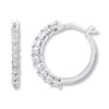 Thumbnail Image 0 of Diamond Hoop Earrings 1/10 ct tw Round-cut Sterling Silver