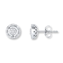 Diamond Earrings 1/6 ct tw Round-cut Sterling Silver