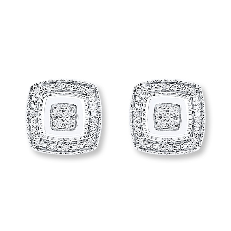 Main Image 1 of Diamond Earrings 1/20 ct tw Round-cut Sterling Silver