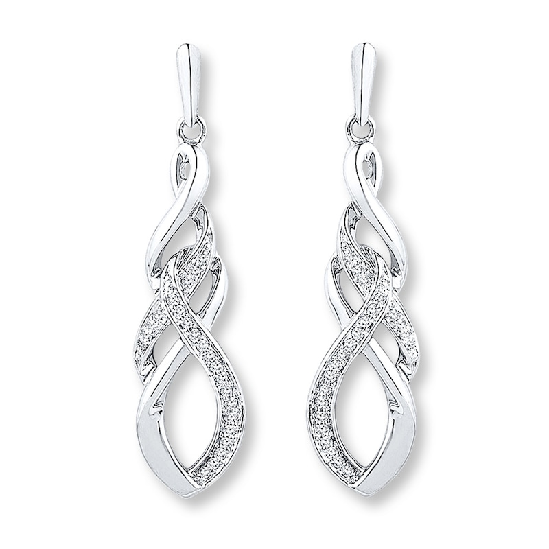 Main Image 1 of Dangle Earrings 1/5 ct tw Diamonds Sterling Silver