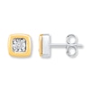 Thumbnail Image 0 of Diamond Earrings 1/20 ct tw Round-cut Sterling Silver & 10K Yellow Gold